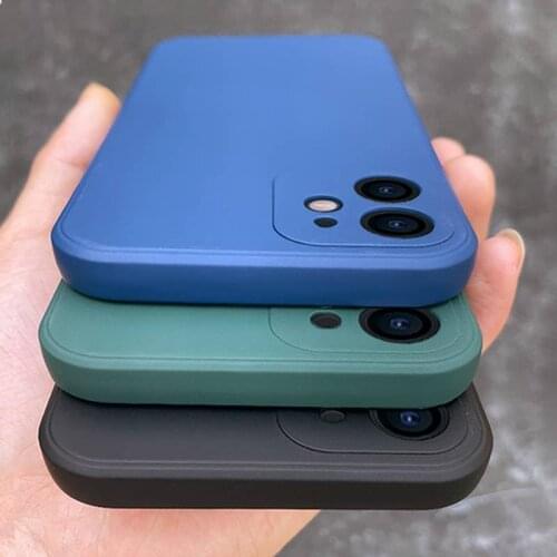 Luxury Original Square Liquid Silicone Soft Case For iPhone 12 11 Pro Max Mini XS X XR 7 8 Plus SE 2020 Candy Solid Color Cover