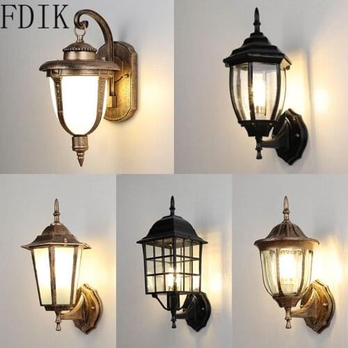 Outdoor LED Wall Lamp Waterproof Garden Lamps Antirust Retro Wall Lights Decoration Villa Balcony Light Luminaire Outside Light