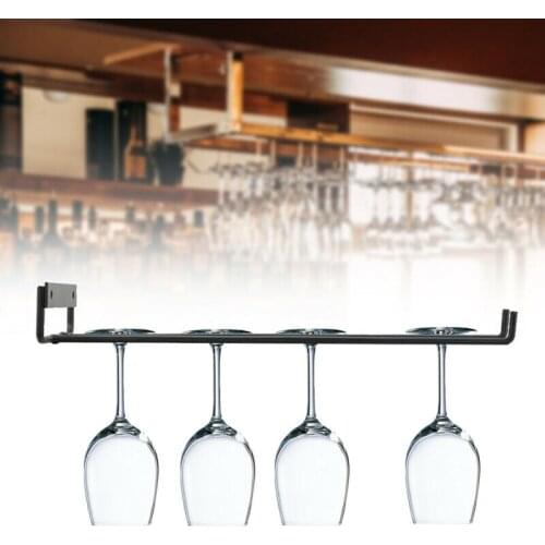 Wall Mount Iron Wine Glass Holder 30cm Wine Glass Hanging Rack Home Bar Goblet Stemware Storage Organizer Rack Kitchen Tools