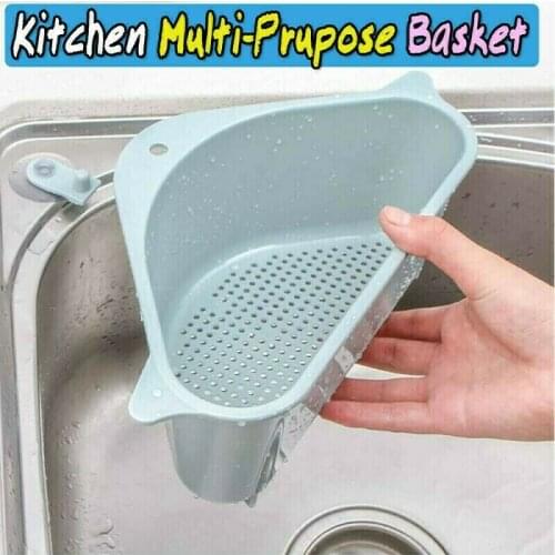 2020 New Fashion Hot Newest Hot Triangular Sink Drain Shelf Drain Rack Multifunctional Storage Holders Pure Color Basket