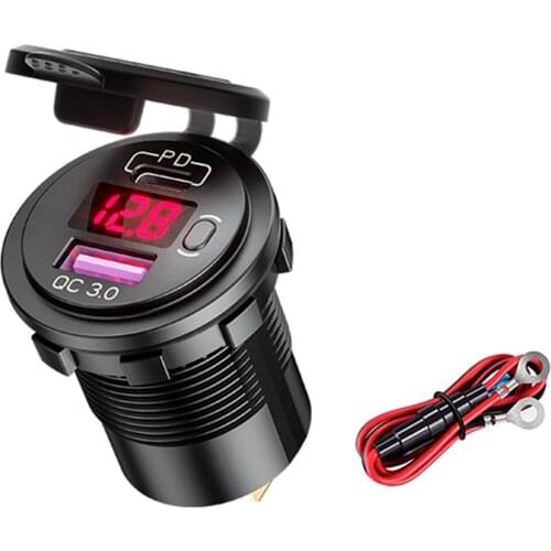 Portable Car Accessories Car Kit Escondite Secreto Dual USB Phone Charger 3.0 PD Quick Charging Socket Vehicles Adapter