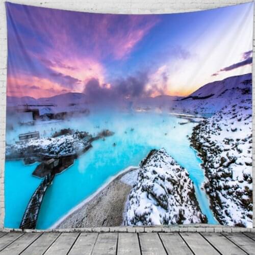 Superb Landscape Painting Wall Tapestry Hanging Flower Psychedelic Tapestry Wall Hanging Decor Halloween Deco
