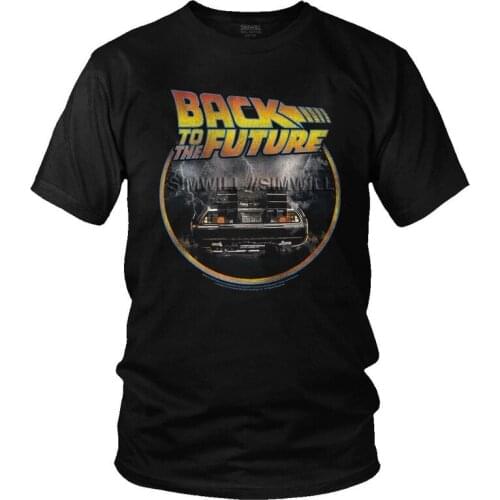 Retro Grunge Back To The Future T Shirt Men Pure Cotton Tee 80s Sci-fi Adventure Film Tshirt Short-Sleeve Graphic T-shirt Gift