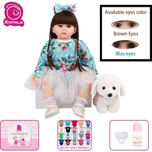 Hoomai Lovely Newborn Baby 24 '' Silicone Doll Lifelike Bebe Reborn Dolls For Children Birthday Gift princess peach toy