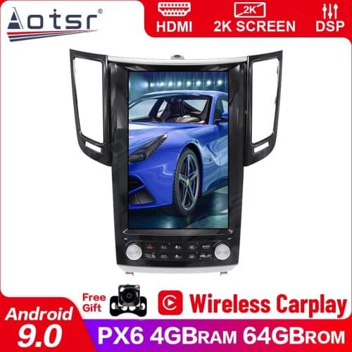 Tesla Style Android 9.0 PX6 For Infiniti FX/FX25/FX35/FX37/QX70 2008-2014 stereo receiver Car radio car GPS navigator DVD IPS