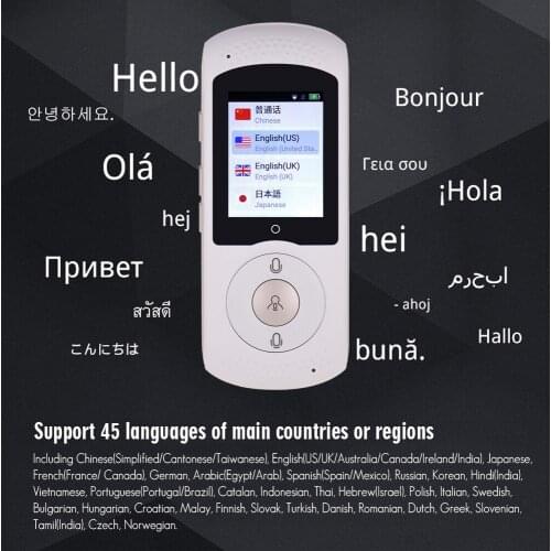 Smart portable voice translator 2.0" TouchScreen Real Time Instant Portable Translator 45 Languages Two Way Translation 4G WiFi