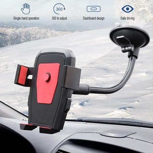 FLOVEME Universal Mobile Phone Mounting Bracket Flexible Suction Clamp 360° For Mobile Phone Car windshield Bracket