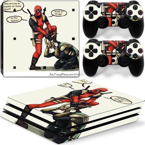 Marvel Iron man Deadpool Captain America Vinyl Skin Sticker for PS4 Pro Console and 2 Controllers Decal Cover Game Accessories
