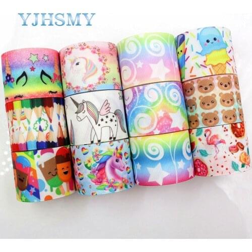 YJHSMY C-18416-768,38 mm 5 Yards Cartoon Printed grosgrain ribbons,DIY handmade Hair accessories Material wedding gift wrap