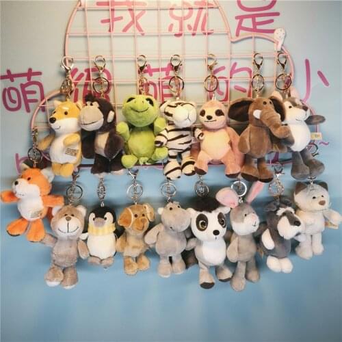 Funny new Cute Stylish soft Net Red Popular Cartoon little animal bag pendant plush doll Colorful deer keychain wedding gift