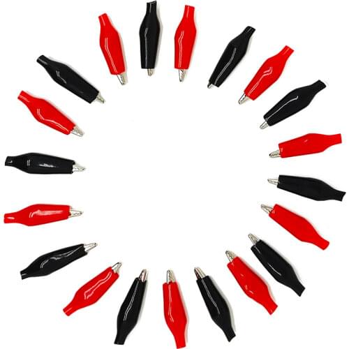 Alligator Clips Cable Electrical Test Clip Power Clip Battery Folder Pince Crocodiles For Wires Sheath Clip 27/35/45mm