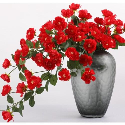 3pcs/lot 13heads artificial flower 90cm long branch rose silk flowers with plastic leaf fake plant wedding home party decoration