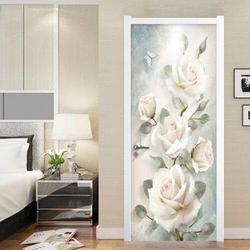 European Style 3D Flowers Oil Painting Photo Murals Wallpaper Living Room Bedroom Wedding House Door Sticker PVC Wall Papers 3 D