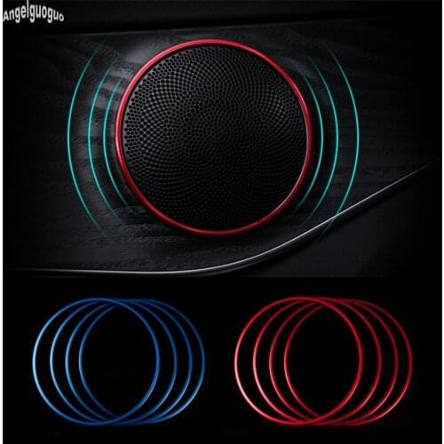 4pcs Aluminium alloy Car Audio Speaker Door Loudspeaker Trim Ring Cover For Mercedes Benz GLC class W253 GLC260 .etc 2016 17