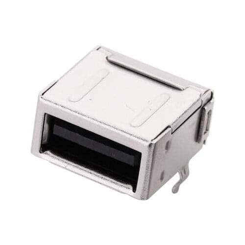 5pcs/lot USB 2.0 4Pin A Type Female Socket Connector Black Back 90 degree Pin Data Transmission Charging