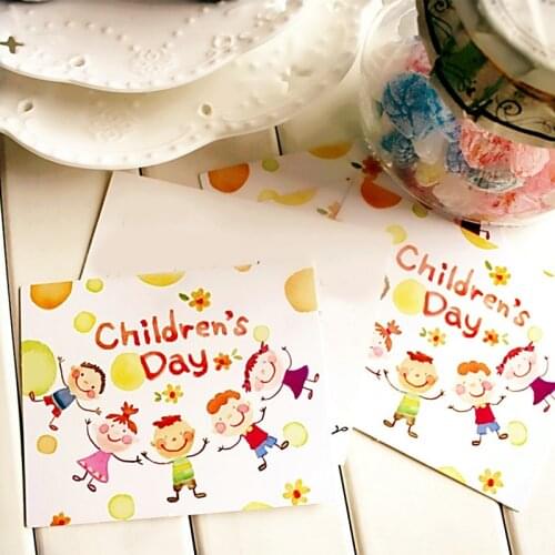 50pcs Mini thanks Card Childrens Day style multi-use as Scrapbooking invitation DIY Decoration party gift card message card