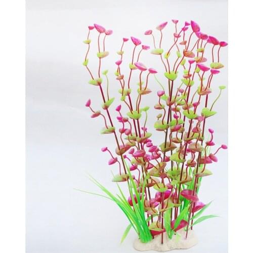 40cm Height Fish Tank Aquarium Plants Aquarium Decoration Plastic Simulation Aquarium Fake Flowers Green Blue Red