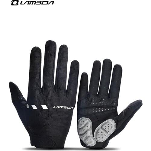Lambda Shock Absorbing Riding Gloves Full Finger Touch Screen Summer Long Finger Road Mountain Bike Men & Women Equipped