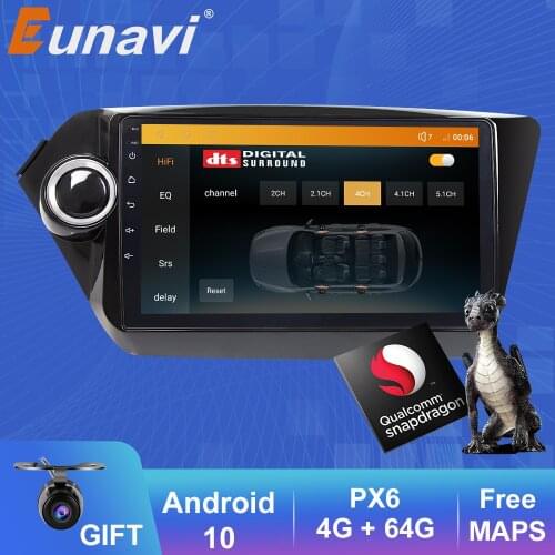 Eunavi Android 10 2 Din Car Radio GPS For Kia k2 rio 3 4 2010-2016 Multimedia Video Player Autoradio Stereo 2Din DSP DTS HIFI