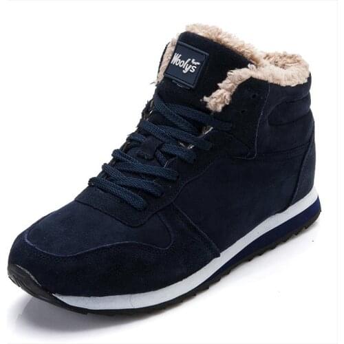 Large Size High Top Warm Winter Sneakers for Men Sport Shoes Women Sports Shoes Men New Mens Running Sneakers Blue Fur GMB-1935
