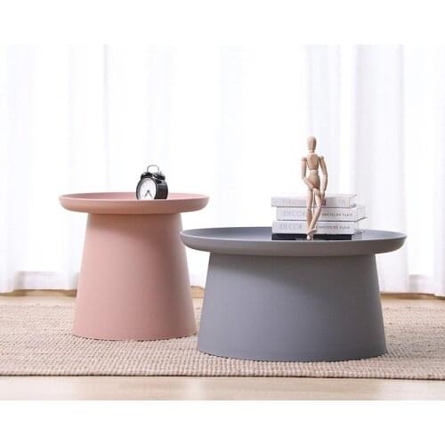Household Simple Plastic Round Coffee Table Modern Small Apartment Balcony Table Combination Living Room Side Table