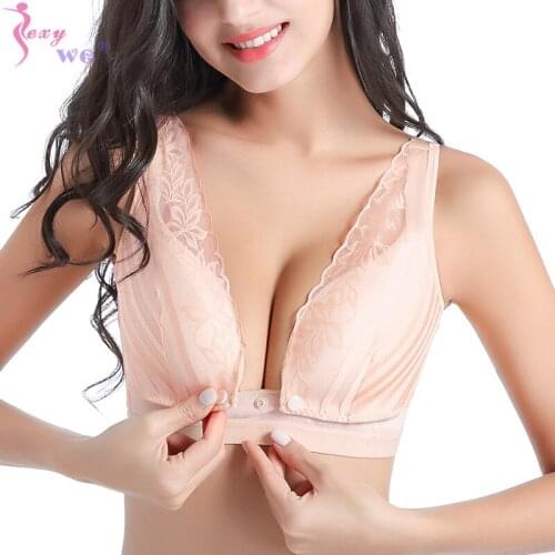 SEXYWG Nursing Bra Summer Breathable Breastfeeding Bras for Women Maternity Bra Plus Big Size Easy Feeding Bra Wire Free
