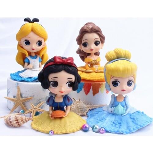 Big eyes Sitting tea cup snow white solid PVC afternoon tea Princess Sophia cake baking decoration family toys birthday gift