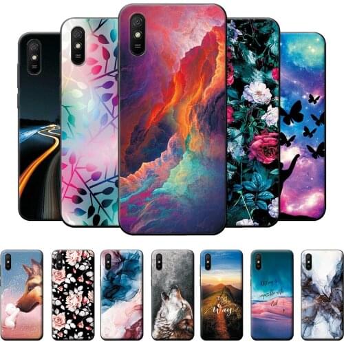 For Xiaomi Redmi 9A Case Silicone Back Cover on Redmi 9A Phone Case for Redmi 9A Back Covers Bumper Floral Cute Etui 6.53 inch