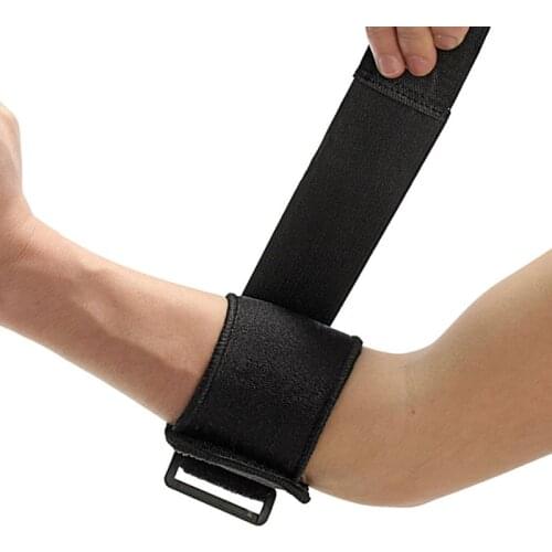 Black Adjustable Tennis Fitness Elbow Support Strap Pad Neoprene Sport Golf Pain 9282