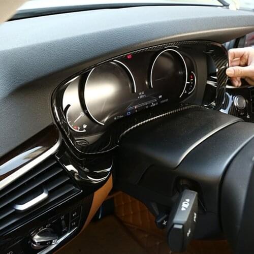 Carbon Fiber Color Console Dashboard Radiator Speedometer Frame Decoration Cover Trim For BMW 5 Series G30 Interior Accessories