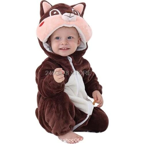 Baby Winter Warm Robe Romper Girl Boys Sleepwear Jumpsuit Pajamas Kids Soft Bathrobe Cartoon Hoodies Childrens Clothing