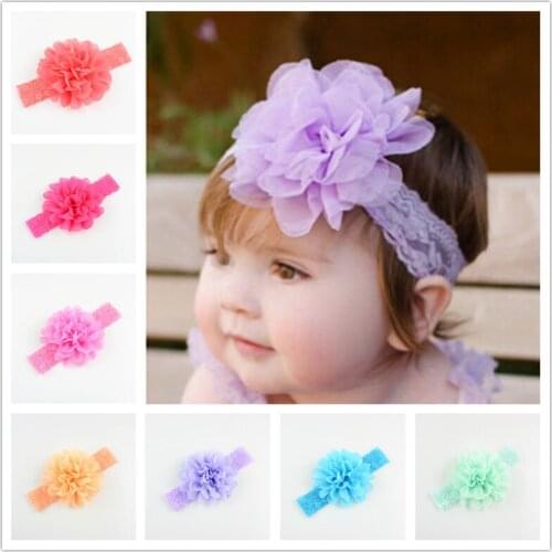 DHK 18 color options 3 pcs/lot lace fabric headwear hair bow hairband B1897
