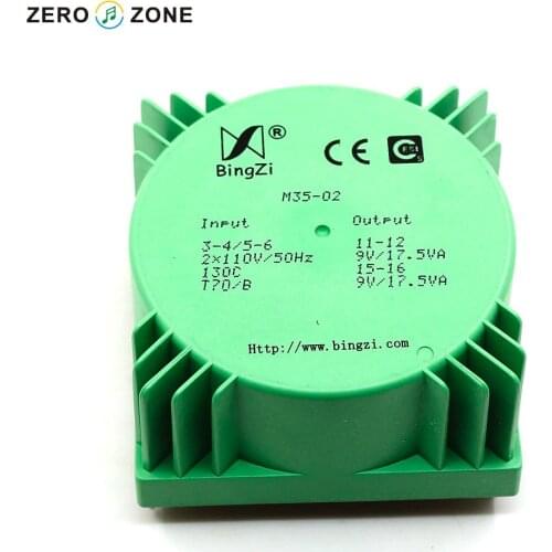 GZLOZONE 35W Green Sealed Transformer Double 9V Double 110V Transformer For Amp