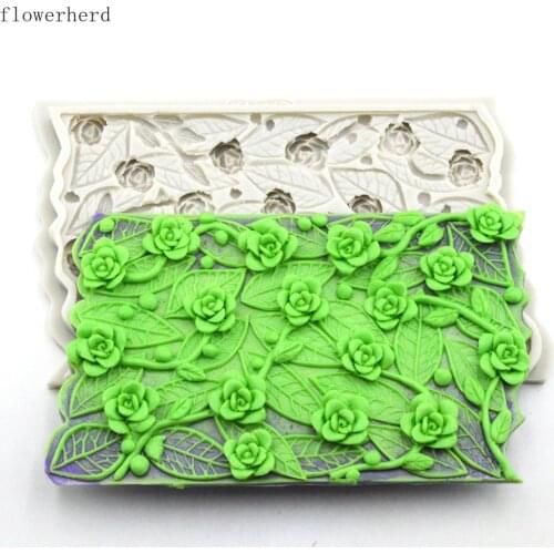 DIY Cake Decorating Tools Branch Flower Vine Rose Flower Silicone Mold Fondant Tools Chocolate Mold Baking Tool Cake Surrounding