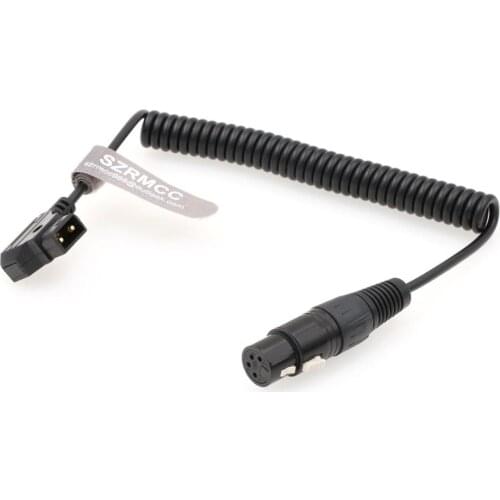 XLR 4 Pin to D-tap Coiled Power Cable for DSLR Camcorder Practilite 602 LED Light Sony F55 SXS Camera Monitor