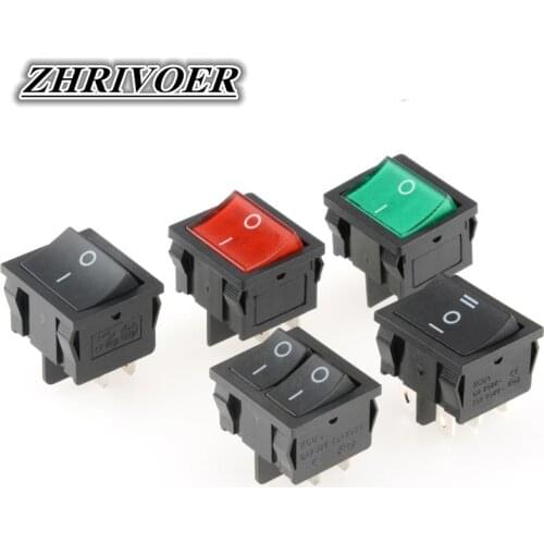 KCD5 21x24mm 21*24mm Rocker Switches Kit 4 Pin 6Pin 2 Position 3 Position 15A/250VAC ON-OFF ON-OFF-ON