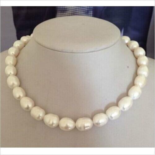 Classic 14-15mm south sea white baroque pearl necklace 18inch