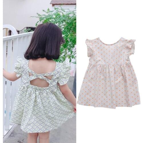 Floral Summer 2021 Vest Dresses for Baby Girls Petal Sleeve Sleeveless Light Girls Dress Kids Clothes Girls Girls Clothing
