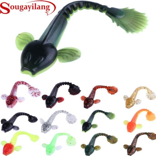Sougayilang Soft Lure 4.5g 3.5in 90mm 12PCS/Lot Fishing Swimbait Lure Set Tail Worm Saltwater/Freshwater Fishing Baits