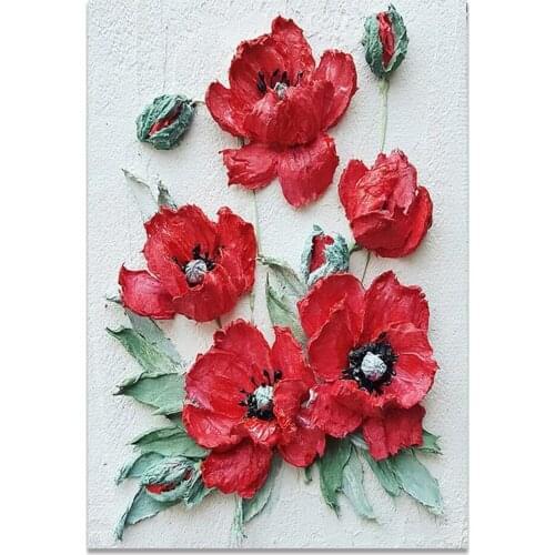 Flower DIY Cross Stitch Embroidery 11CT Kits Needlework Craft Set Cotton Thread Printed Canvas Home Decoration For Design