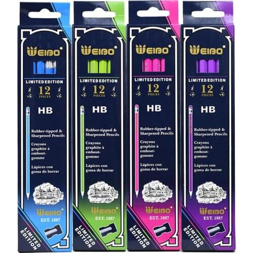 12 Pcs/set weibo 9509ED with sharpener Kawaii Pencils Drawing Pencil Set Pencil Gift For Child Creative Pencils Gift For Kids