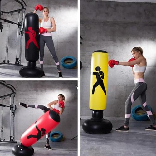 1.6m Inflatable Fitness Kick Boxing Pillar Punching Column Tumbler Bag Sandbag body building training Pressure Relief equipments