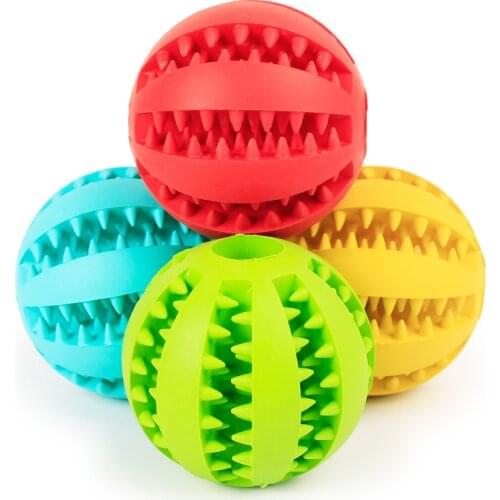 New Pet Dog Toy Interactive Rubber Balls Pet Dog Cat Puppy Chew Toys Ball Teeth Chew Toys Tooth Cleaning Balls Food