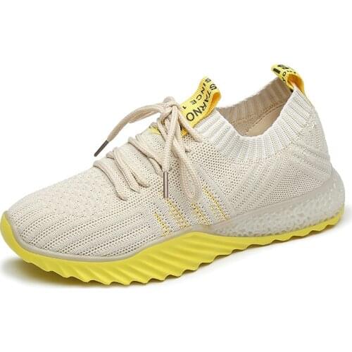2021 spring and summer new Korean fashion flying woven casual breathable lightweight non-slip sports ins womens shoes trend