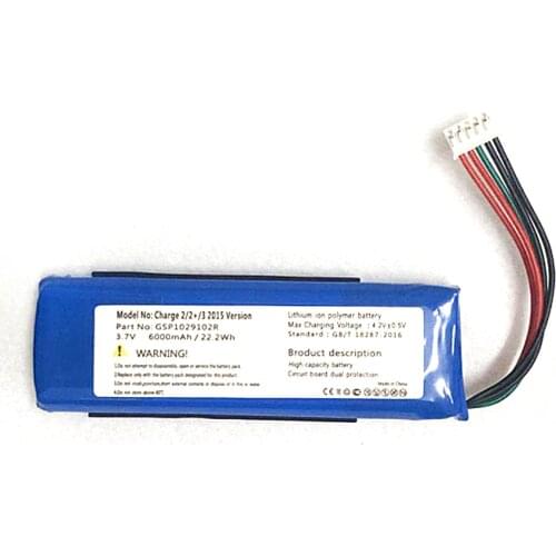 New 6000mah GSP1029102R battery for JBL Charge 2 Plus,Charge 2+,charge 3 2015 Version GSP1029102R P763098