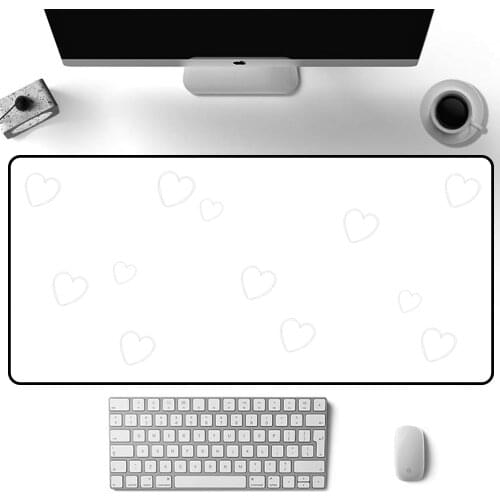 Solid Color Minimalism Pads Heart White Mouse Pad Large Gamer Desk Mat XXL MousePad Gaming Accessories mat for desktop