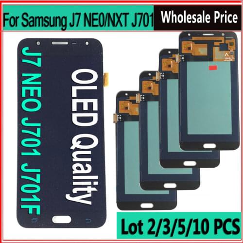 5 piece/lot j701f LCD For Samsung Galaxy J7 neo J701 J701F J701M Touch Screen Digitizer Assembly Replacement