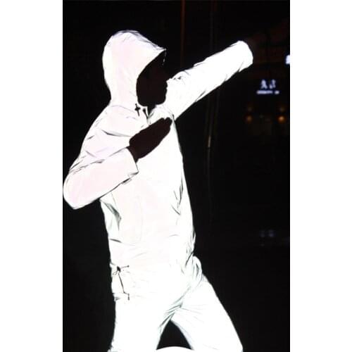 Wholesale Fluorescent coat Unisex Jacket Spring Autumn Reflective 3m Jacket movement Hip Hop Waterproof Windbreaker Unisex Coat