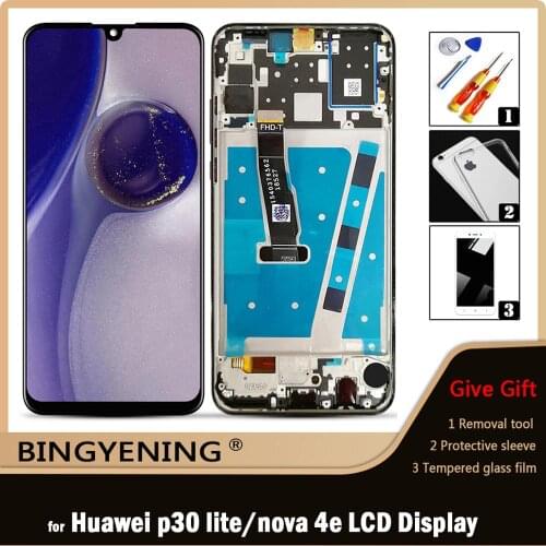 Original For Huawei P30 lite LCD Display Screen Touch Digitizer Assembly For 6.15‘’ Huawei Nova 4e MAR-LX1M MAR-LX2 With Frame