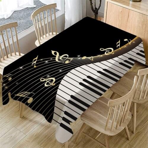 Piano Music Pattern Table Cloth Rectangular Tea Table Cover Dining Home Decor Tablecloth Waterproof Oilproof Tables Cloth